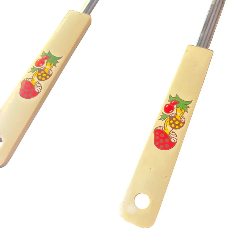 Vintage 70s Merry Mushroom  5 Piece Kitchen Utensil Set Stainless Steel RARE Set
